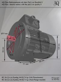 B34b Foot mounted and Flange mounted too, B3 the Foot mounted and B14b the Flange mounted, Foot - Flange (B14 big) Motor design