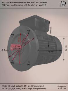  IEC 56 B14b (Big flange). B14b Motor design, Flange mounted