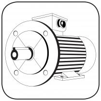 Icon, B35 Foot - Flange mounted Motors, the HTM 120 - 180 Motors.